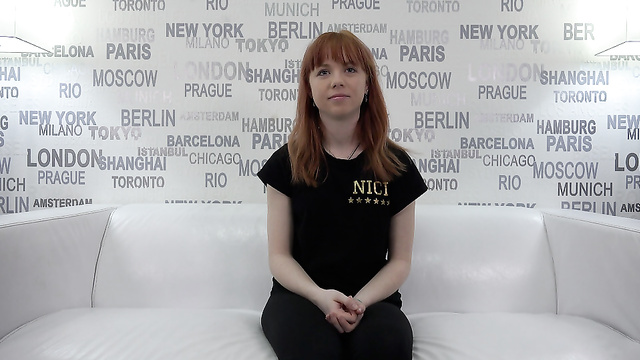 Wild Redhead Student Takes Two Cocks At Czech Casting!
