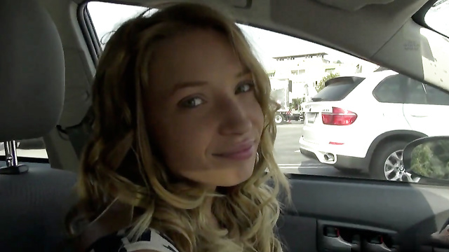 Blonde Babe Couldn't Wait And Fucked Him Right In The Car!