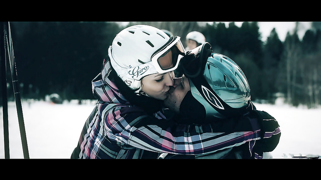 Romantic Couple Has Passionate Sex On Winter Resort