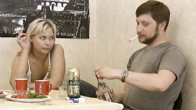 He Got Her Drunk To Fuck The Horny Russian Housewife!