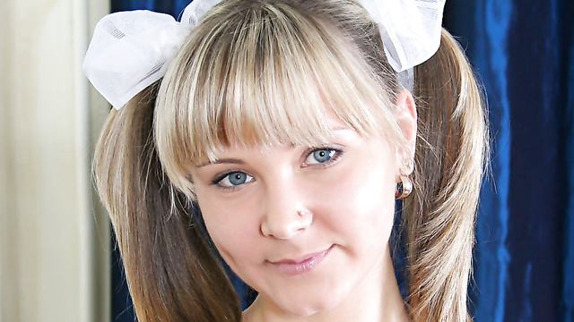 Blue-Eyed Russian Beauty Takes Two Cocks And Swallows Both Loads!