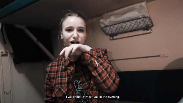 Russian Slut Sucks Cock On Train And Swallows Every Drop!