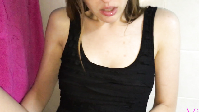 Cheating Wife Fucked Lover In Bathroom While Hubby Watched TV...