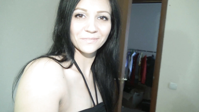 Mature brunette spreads her shaved pussy on camera!