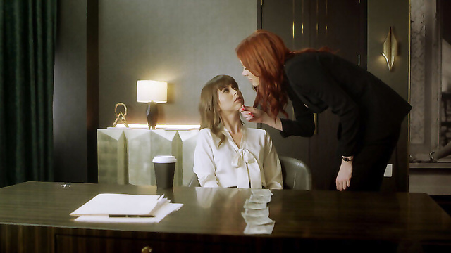 Horny MILF Boss Fucked The New Girl At Her Job Interview!