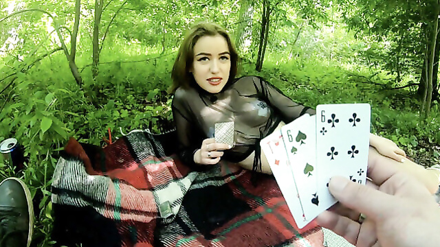She Lost At Cards And Gave Me A Sloppy Blowjob!